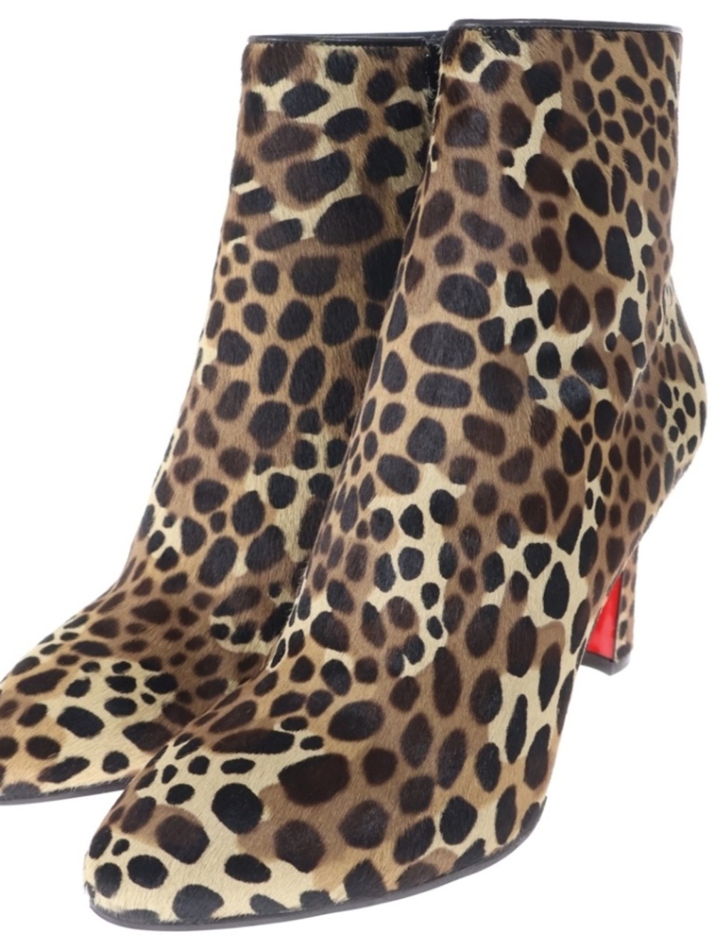 Christian Louboutin So Eleanor 85 Leopard Pony Hair Ankle Boots Size 37